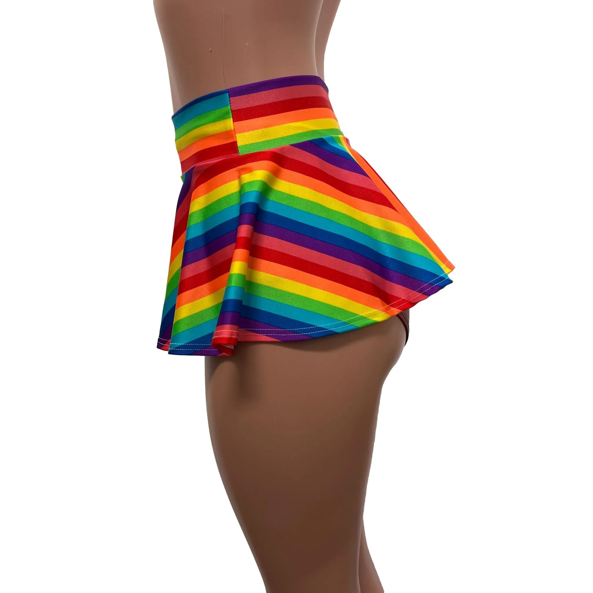 10" Mini Skater Skirt - Rainbow Stripe