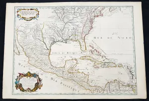 1708 Guillaume Delisle Large Antique Map of North America - 4th State, rare