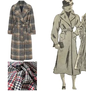 1930s Pattern, Women's Swagger, Trench Coat, Various Lengths - Bust 36” (91cm)