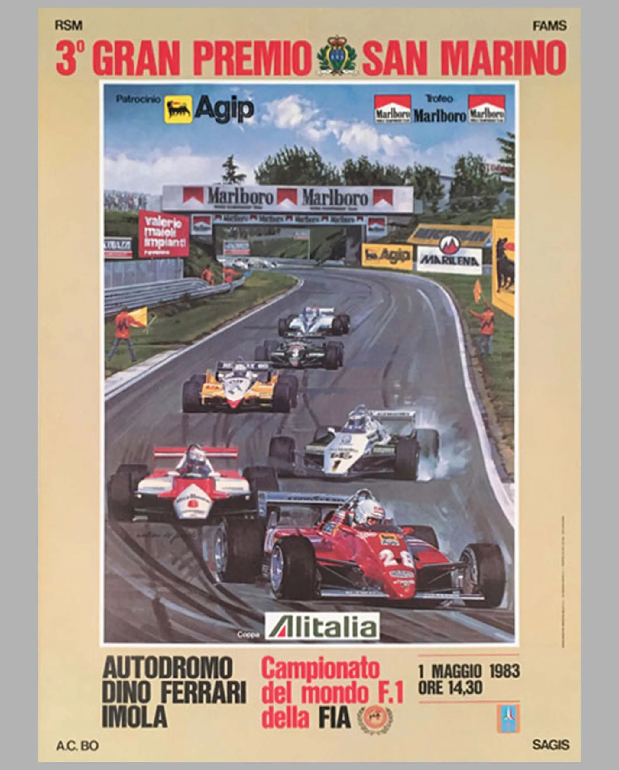 1983 - 3rd Grand Prix of San Marino at Imola, Italy original poster