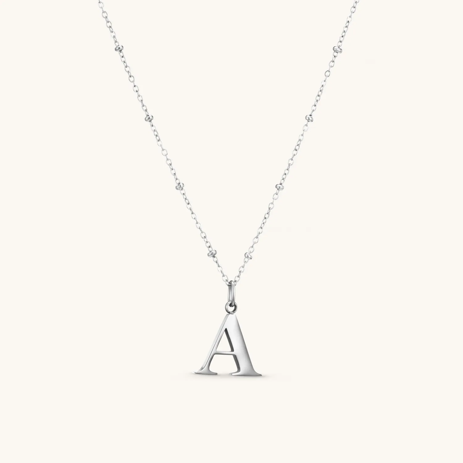 A Initial Pendant Necklace In Silver