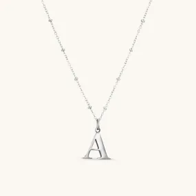 A Initial Pendant Necklace In Silver