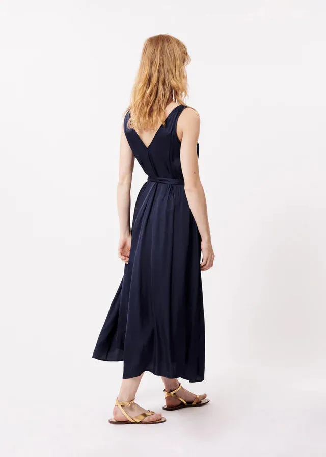 ACHOUAK SLEEVELESS MIDI DRESS (NAVY)