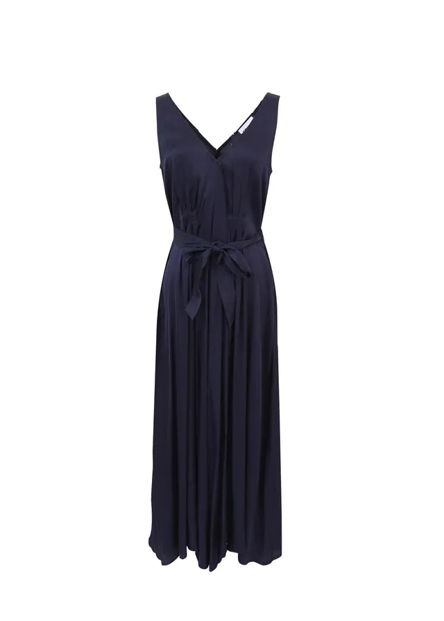 ACHOUAK SLEEVELESS MIDI DRESS (NAVY)