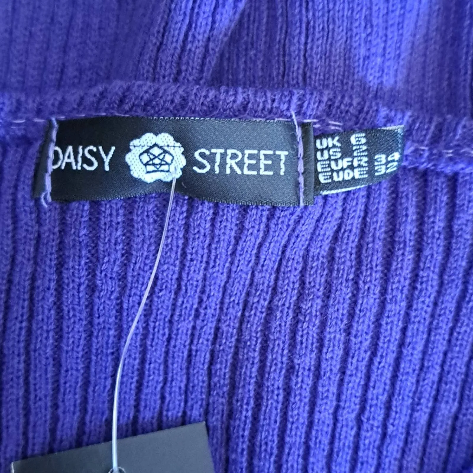 ASOS Daisy Street Purple Retro Knitted Short Sleeve Cardigan Sweater