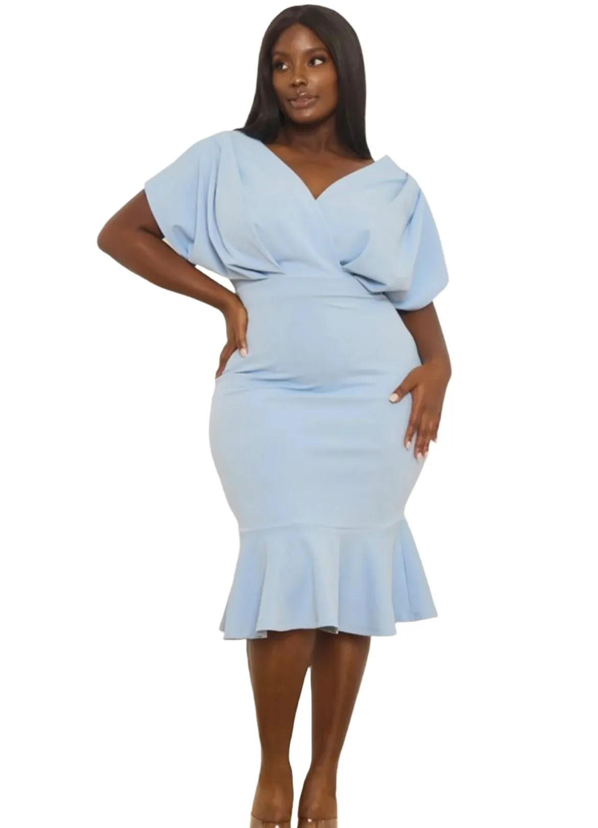 Baby Blue Plus Dress