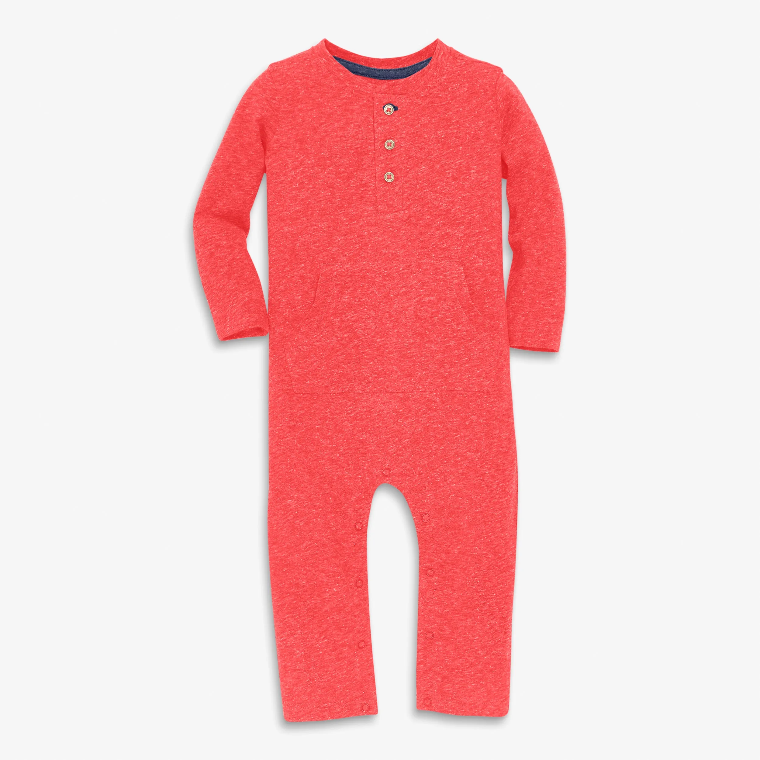 Baby heathered henley romper