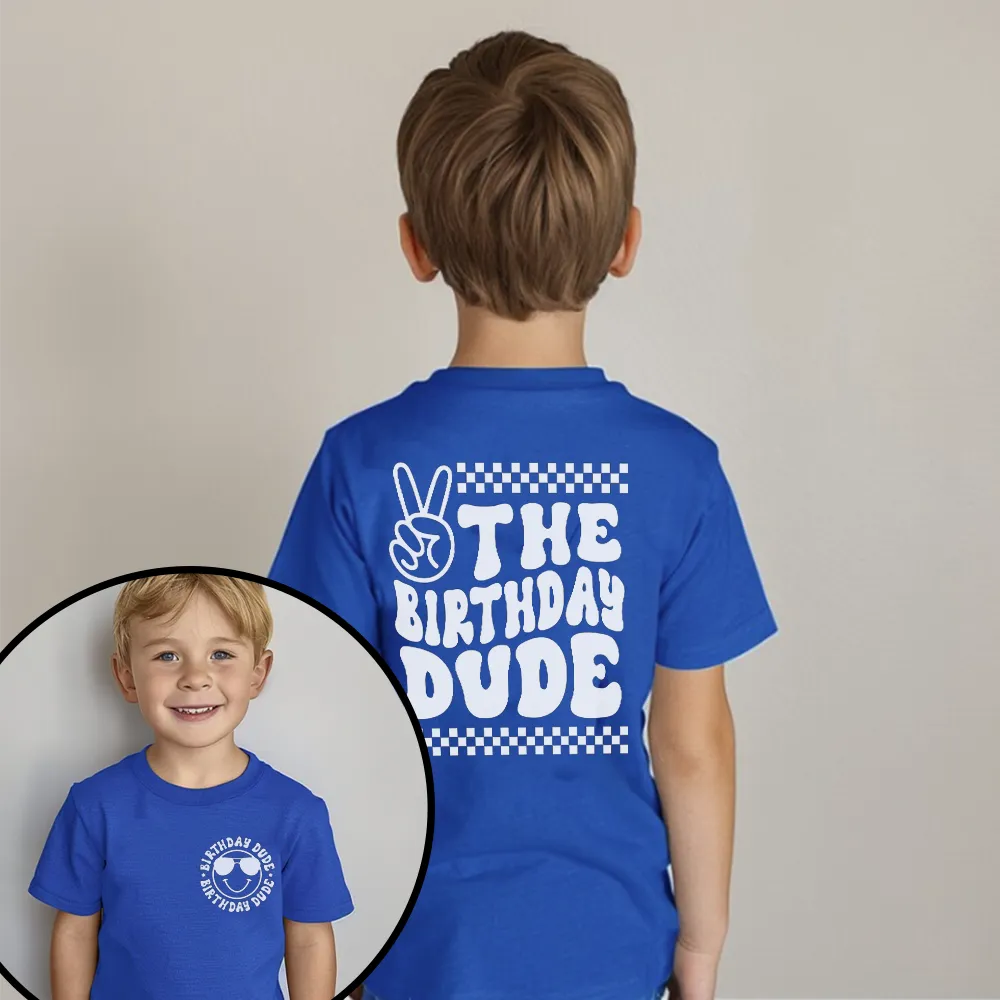 Birthday Dude Front & Back Graphic Kids Tee