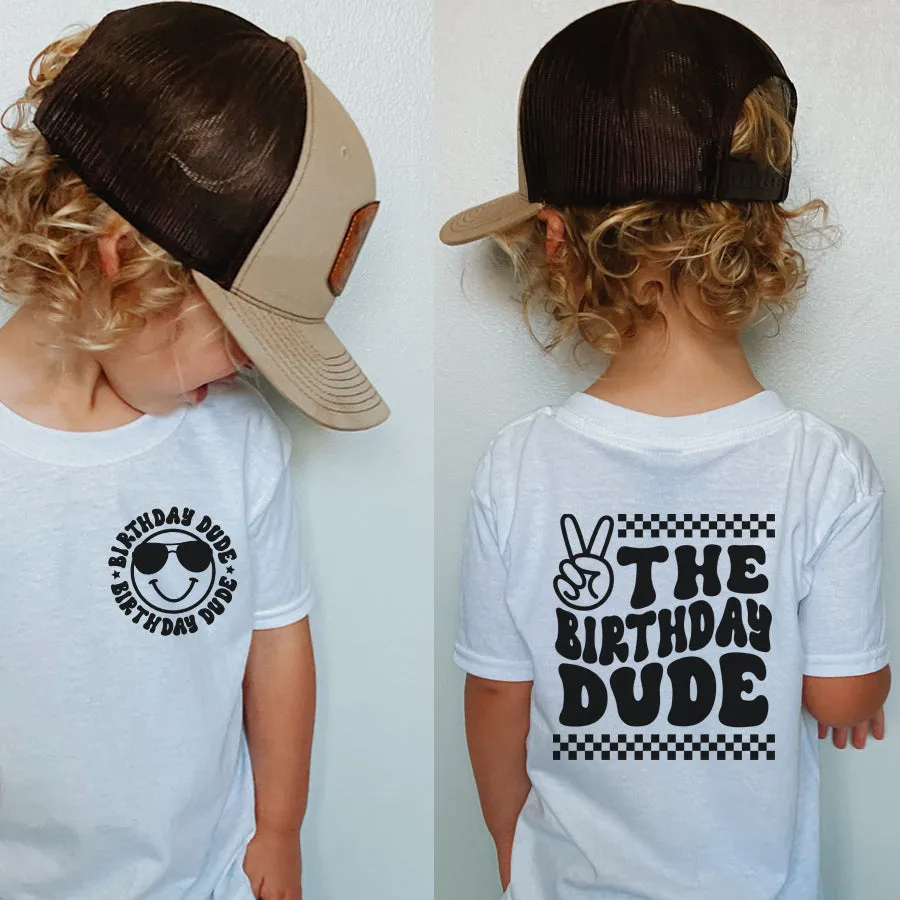 Birthday Dude Front & Back Graphic Kids Tee