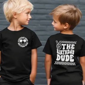 Birthday Dude Front & Back Graphic Kids Tee