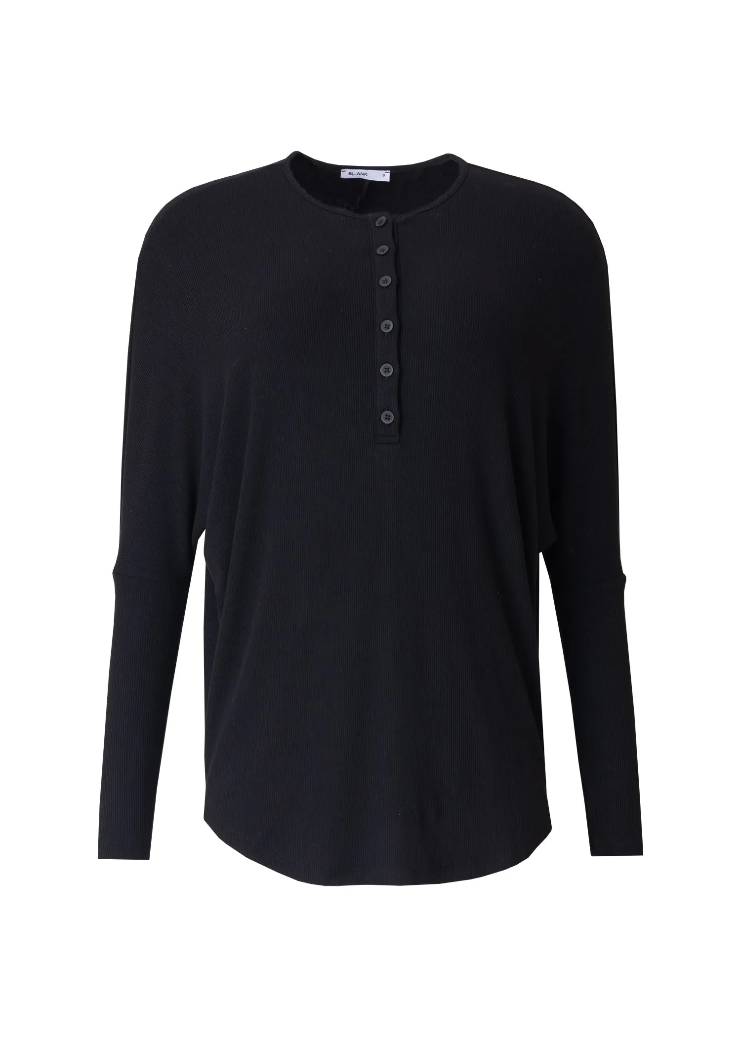 Black Henley Dolman Tee