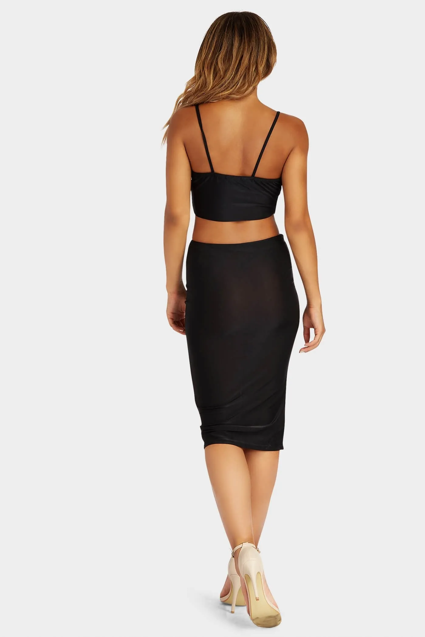 Black Side Cut Out Bodycon Dress