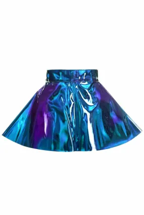 Blue with Teal Holo Gram Skater Skirt