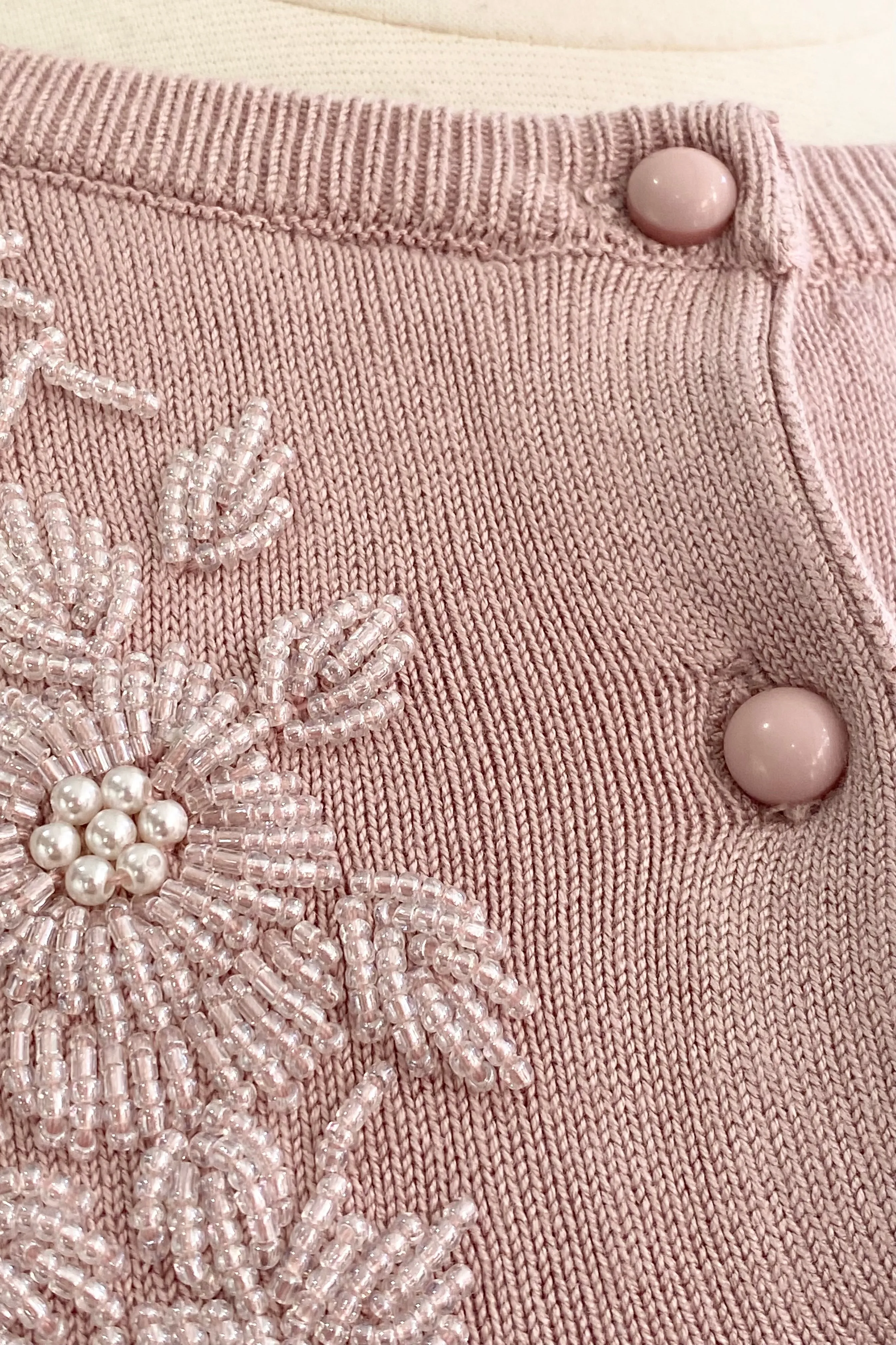 Blush Beaded Angelina Cardigan by Kissing Charlie