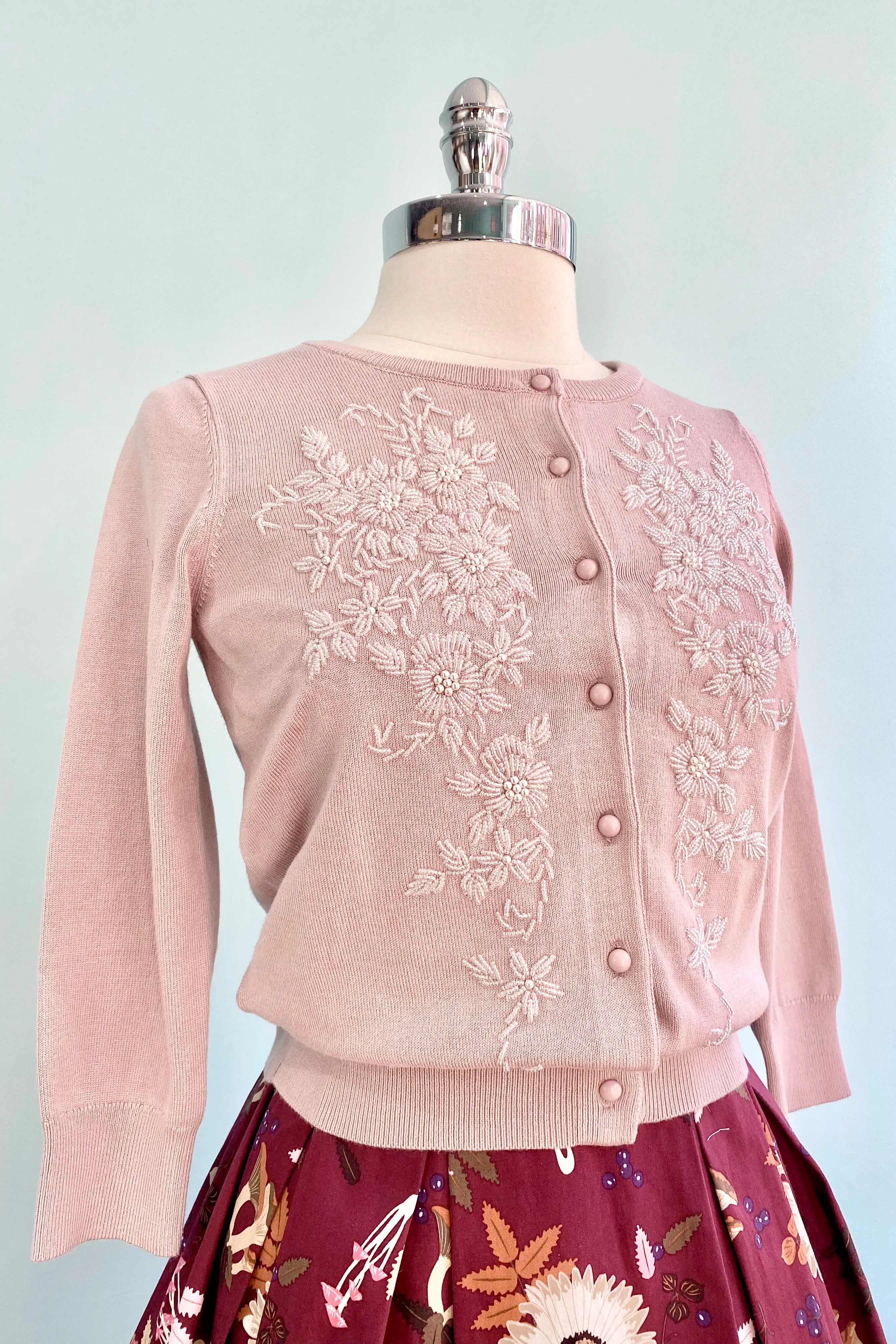 Blush Beaded Angelina Cardigan by Kissing Charlie