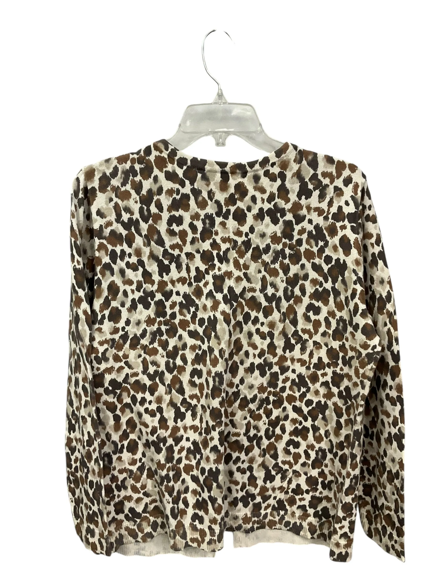 Cardigan By Christopher And Banks In Animal Print, Size: L