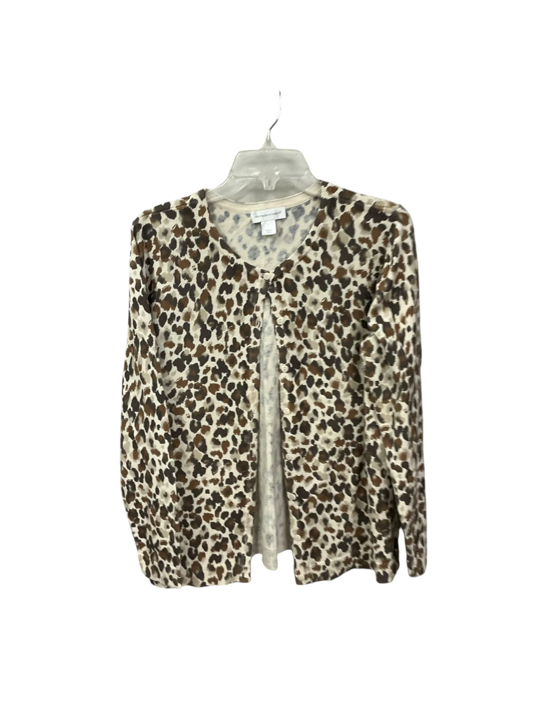 Cardigan By Christopher And Banks In Animal Print, Size: L