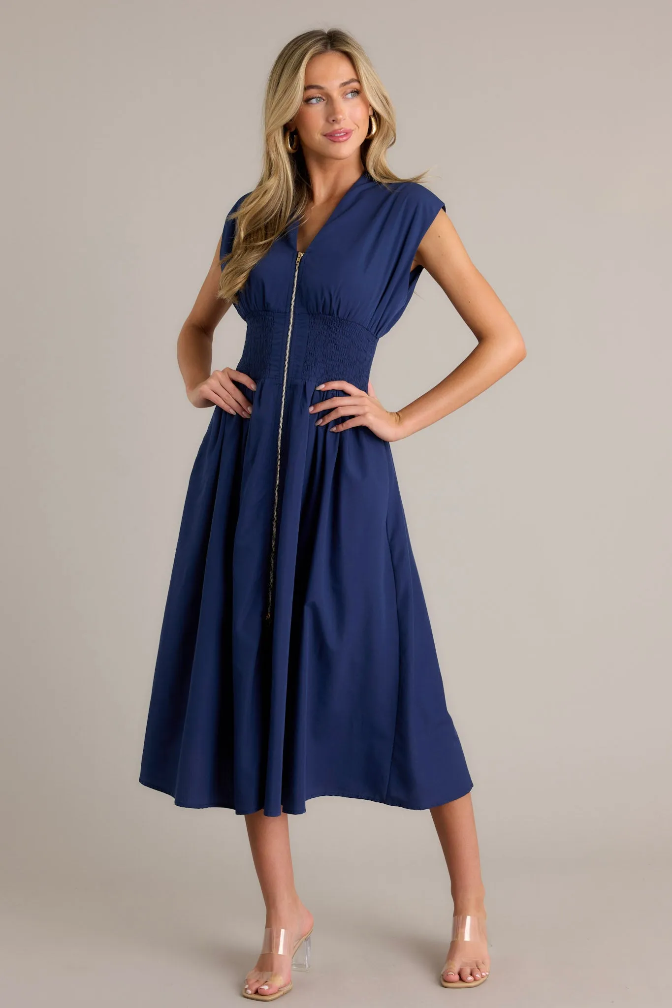 Circle Of Friends Navy Midi Dress