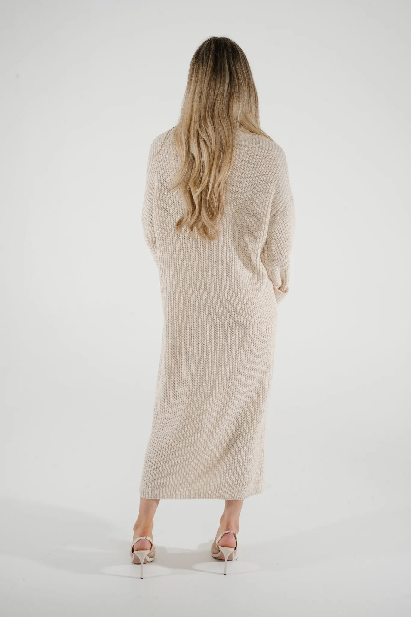 Danni Chunky Knit Dress In Neutral