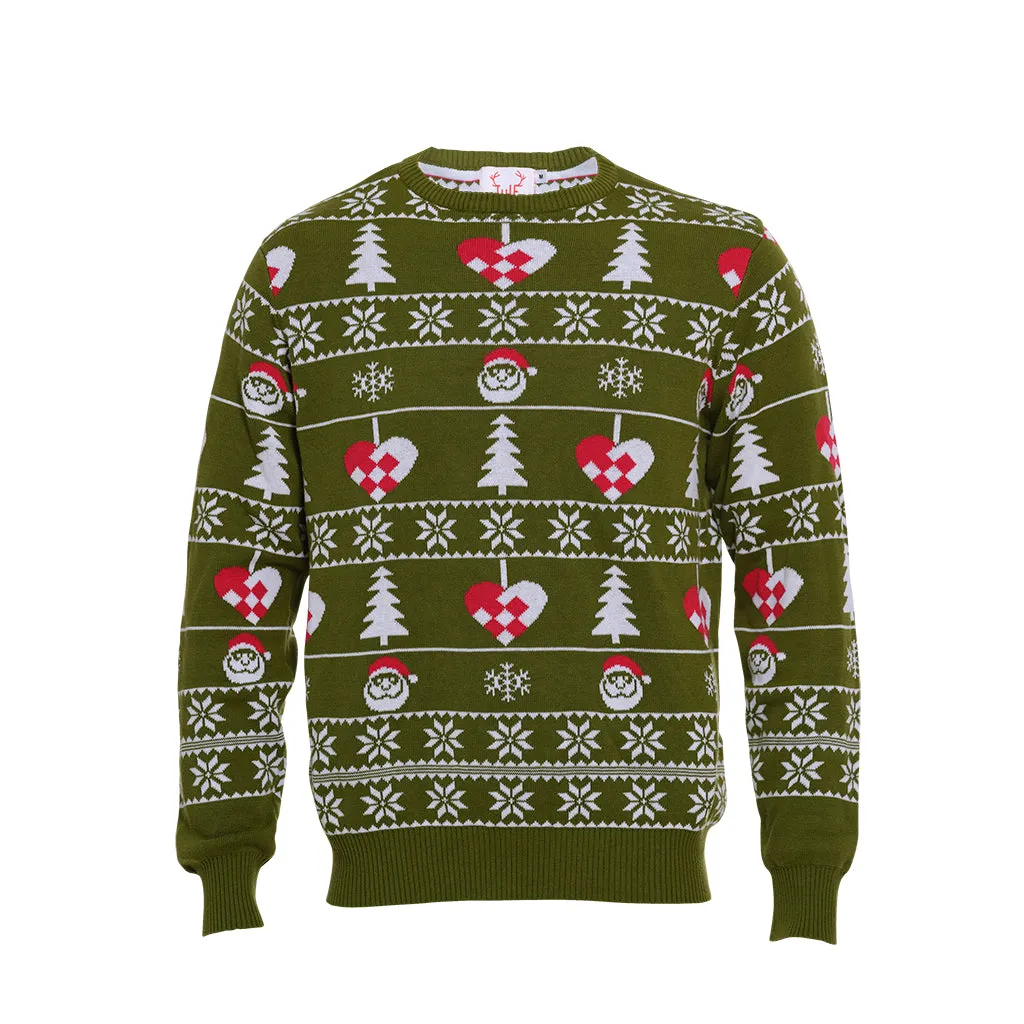 Den Stilede Julesweater Khakigrøn.