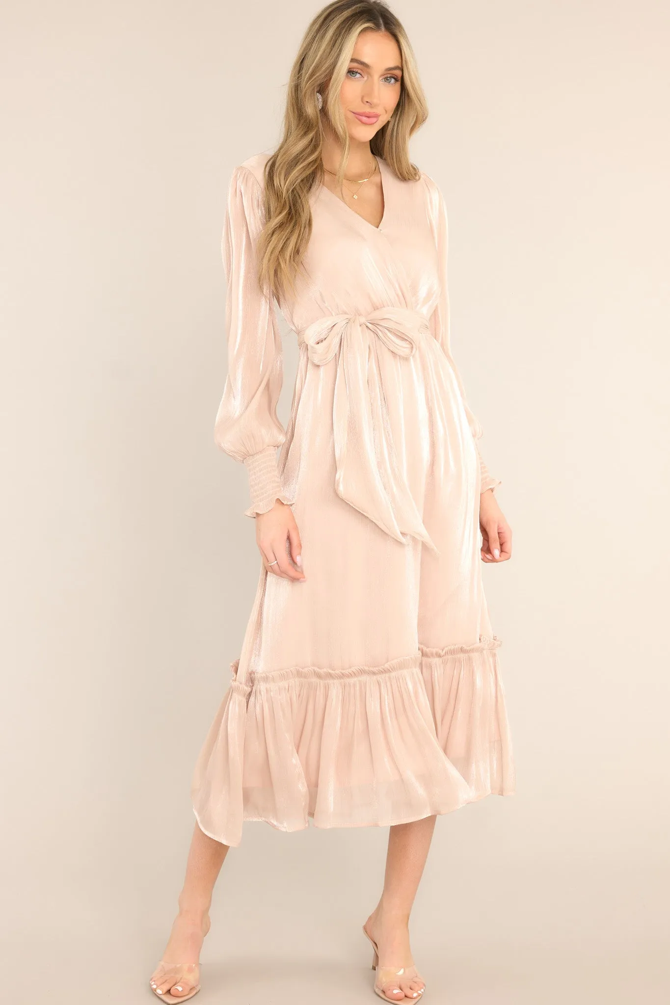 Eternal Devotion Blush Midi Dress