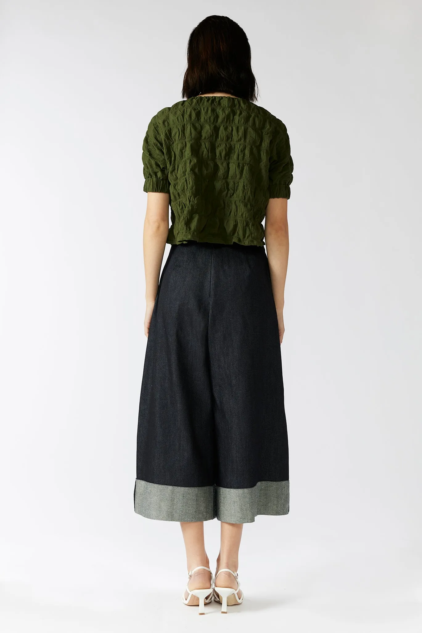 FERNERY TOP [ Green Cotton, Short Sleeves ]