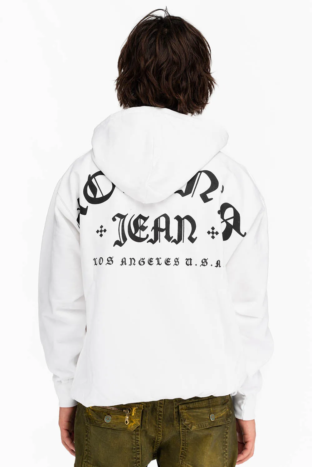 FLEUR-DE-LIS HOODIE IN WHITE