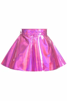 Fuchsia Hologram Skater Skirt