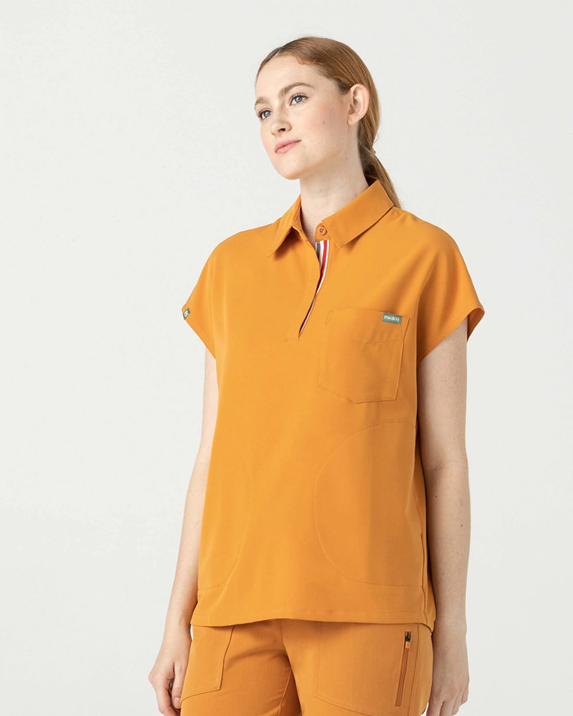 FYSEL® Capri‎ ‎ Collared Scrub Top