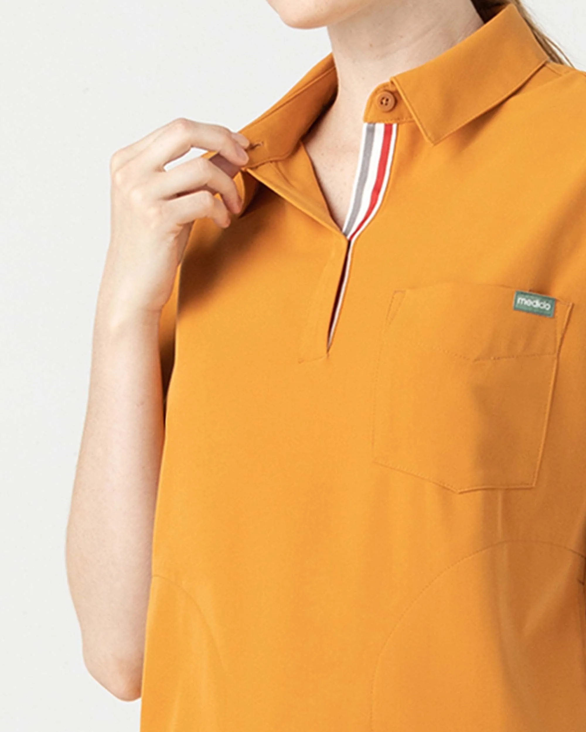 FYSEL® Capri‎ ‎ Collared Scrub Top