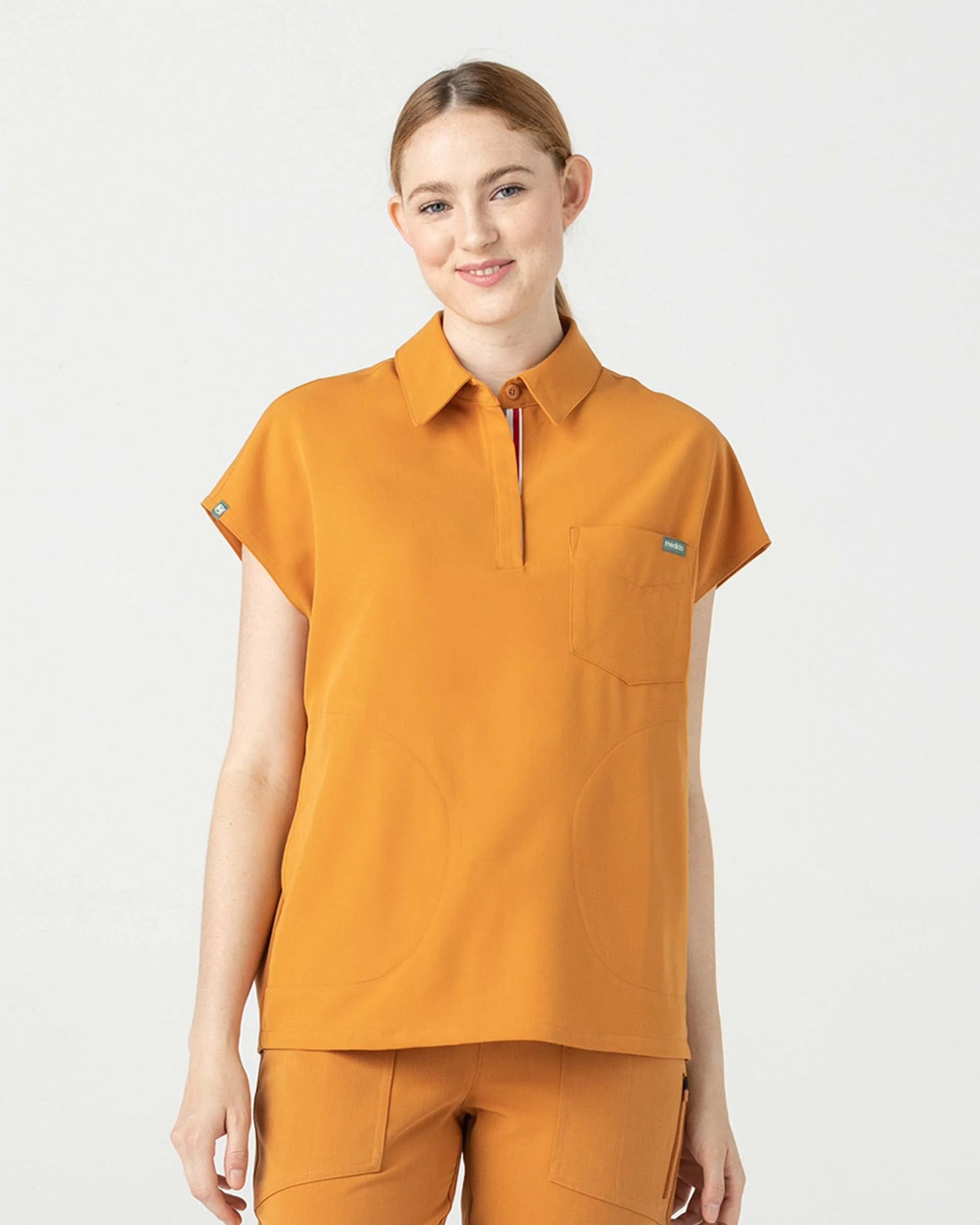 FYSEL® Capri‎ ‎ Collared Scrub Top