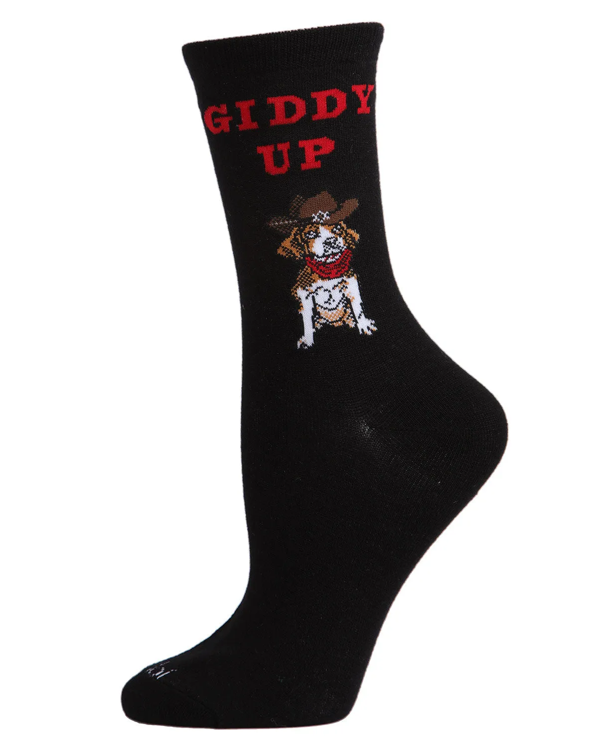 Giddy Up Pup Bamboo Blend Crew Socks