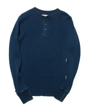 Indigo Waffle Henley