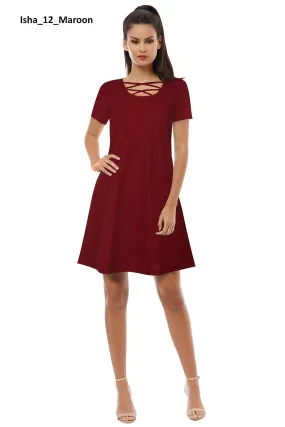 Isha 11 Maroon Designer Dress Knitting (Hosiery)