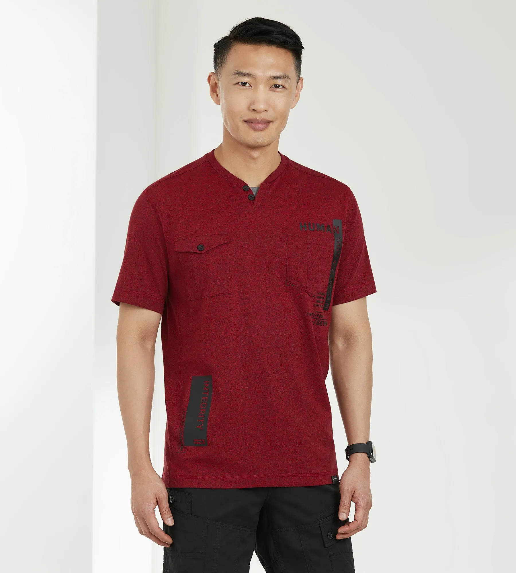 Modern Fit Short Sleeve Henley Knit