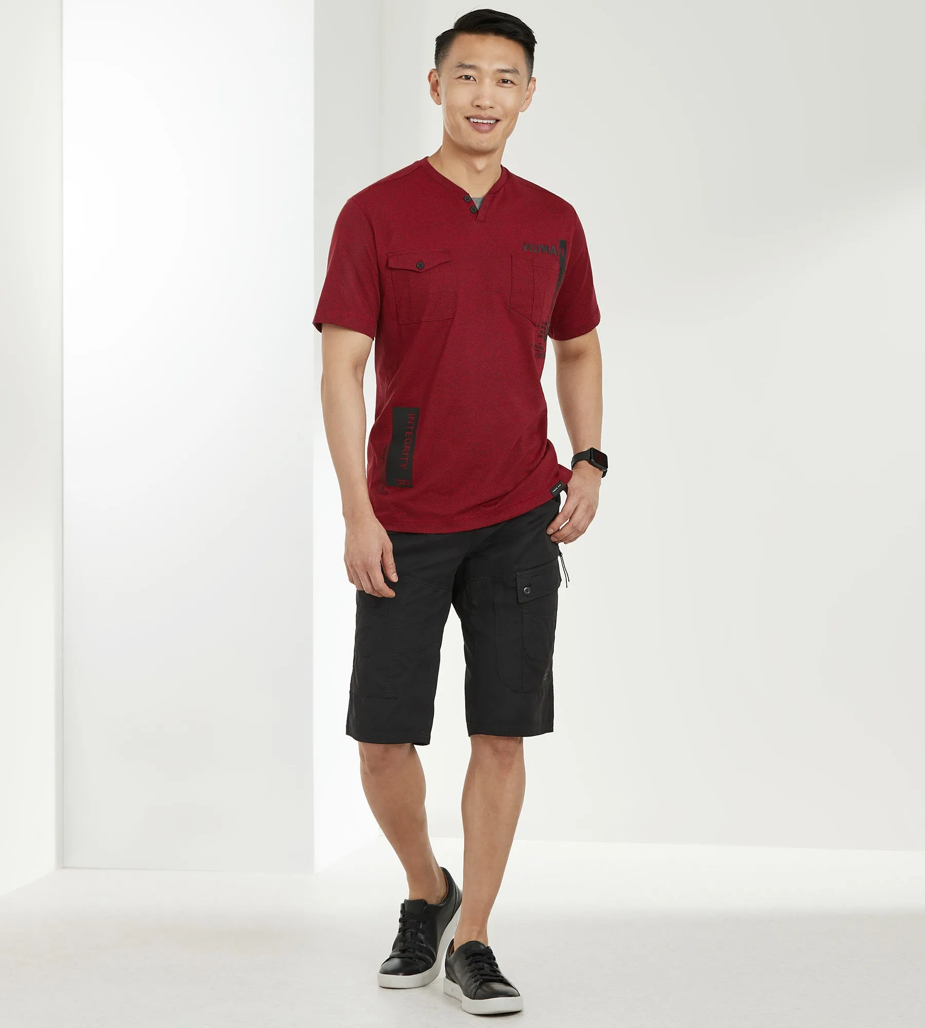 Modern Fit Short Sleeve Henley Knit