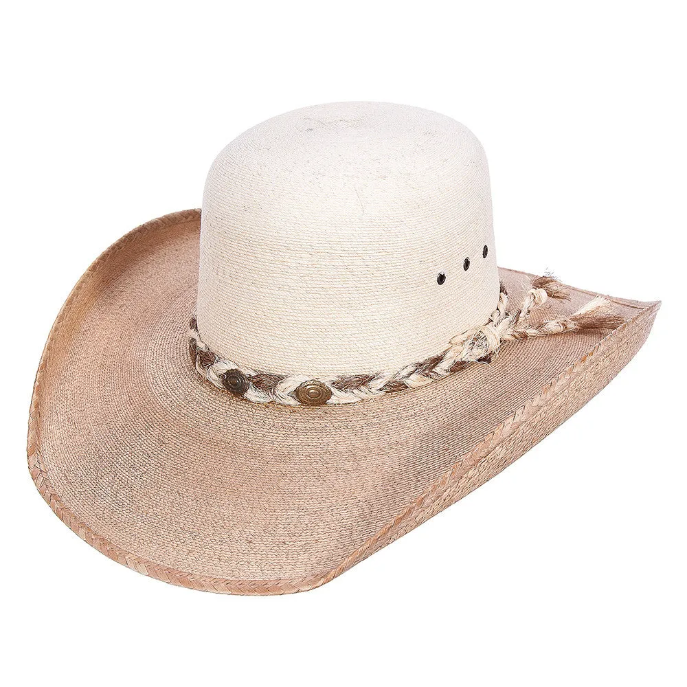 Open Crown Palm Leaf Cowboy Hat