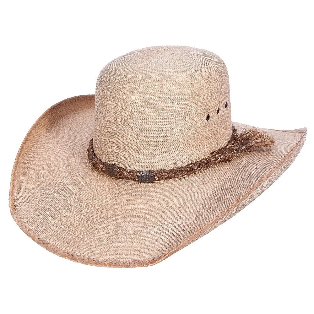 Open Crown Palm Leaf Cowboy Hat