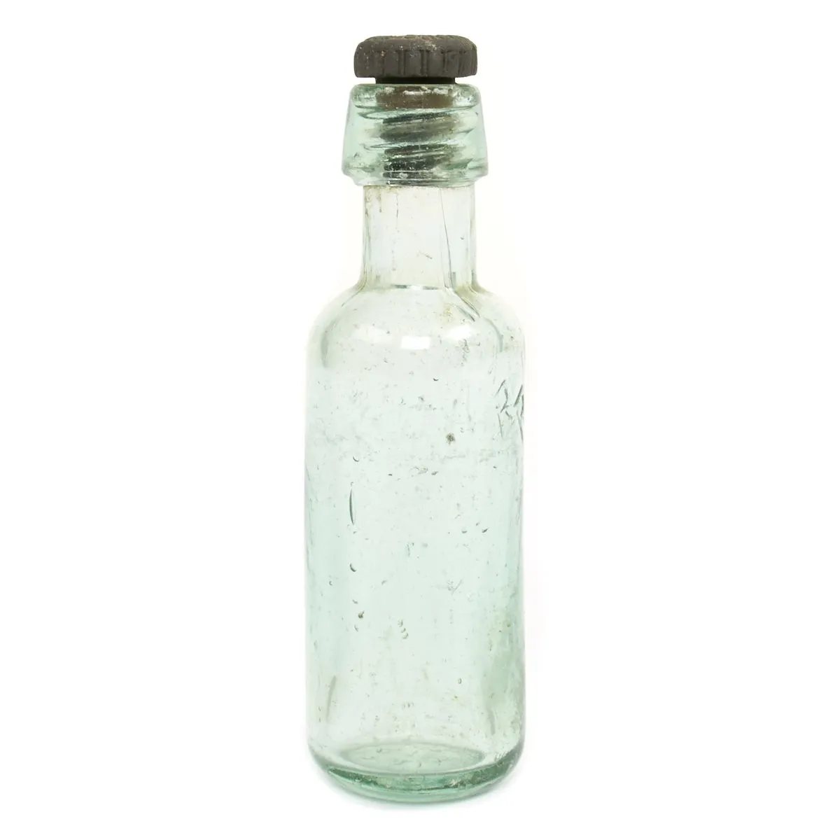 Original British WWI Era Glass Soda Bottle with Stopper found in Western Front Trench