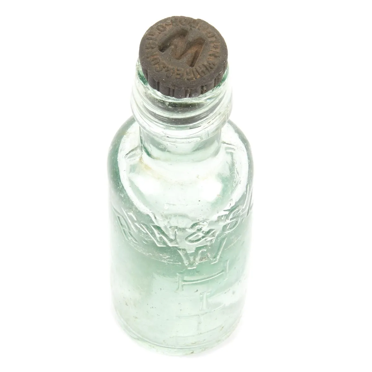 Original British WWI Era Glass Soda Bottle with Stopper found in Western Front Trench