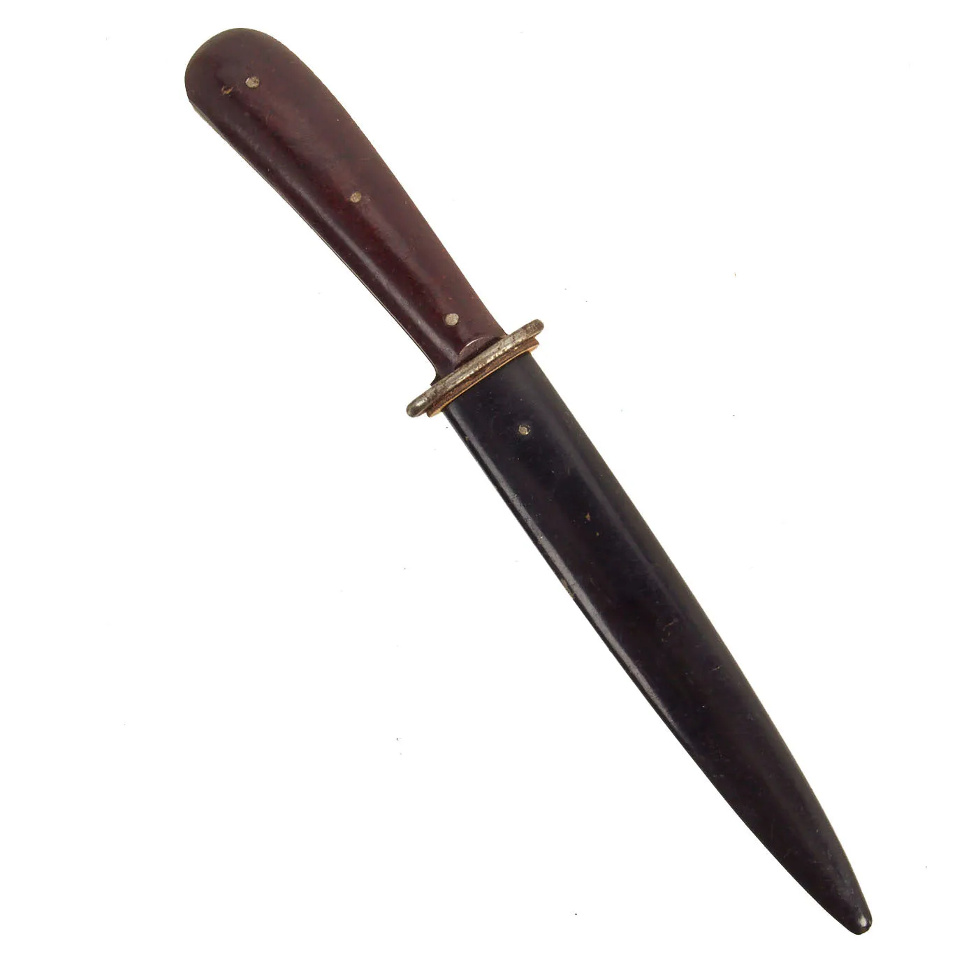 Original German WWII Bakelite Handle Trench Fighting Knife by PUMA-Werk with Boot Scabbard