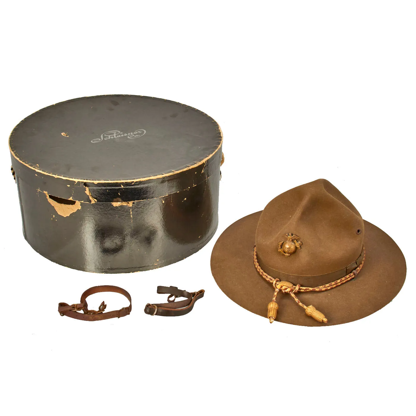 Original U.S. Pre-WWII U.S.M.C. 1920s-1930s Officer’s M-1912 Campaign Hat by Stetson with EGA in Original Box