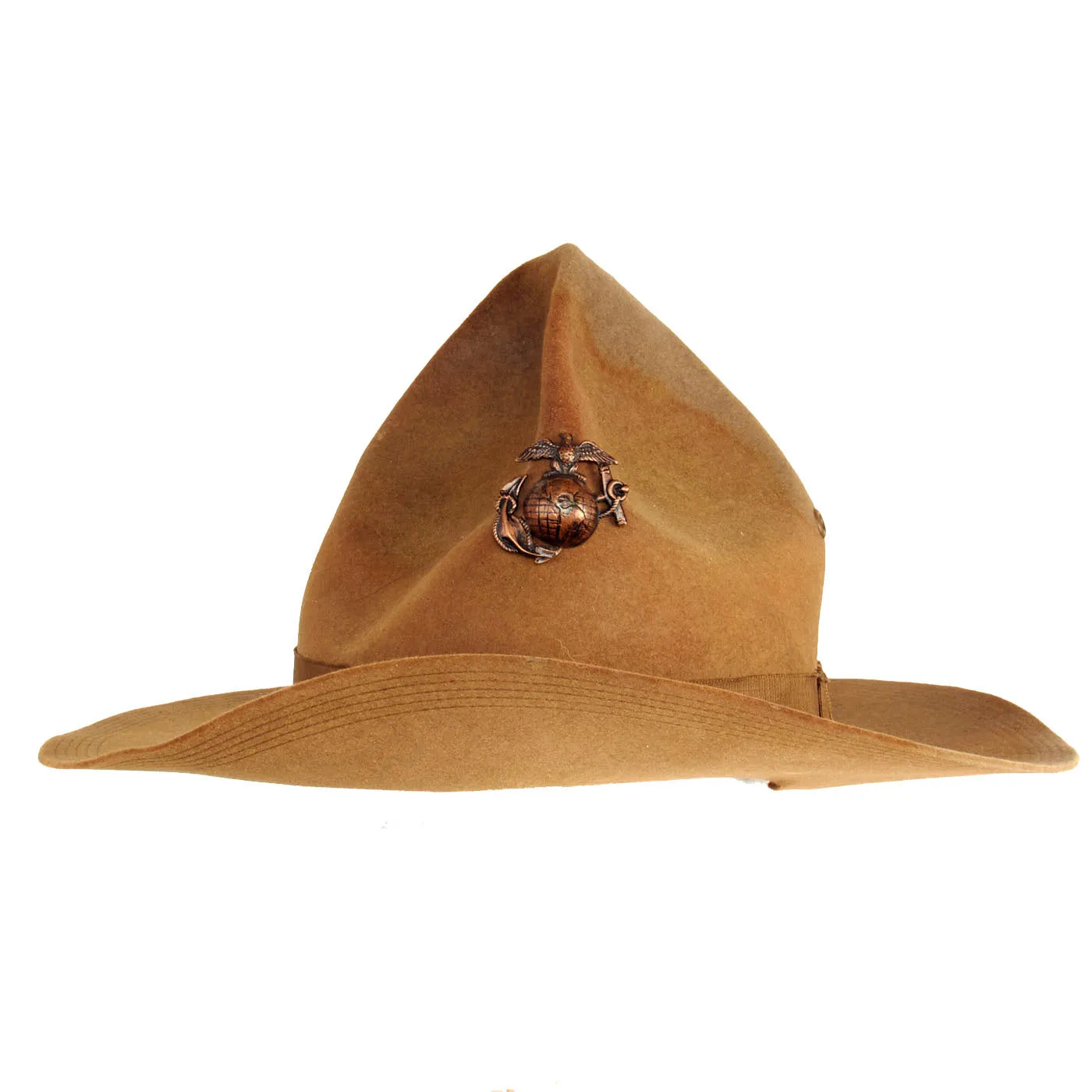 Original U.S. WWI Marine Corps M-1912 Campaign Hat with Early EGA Device