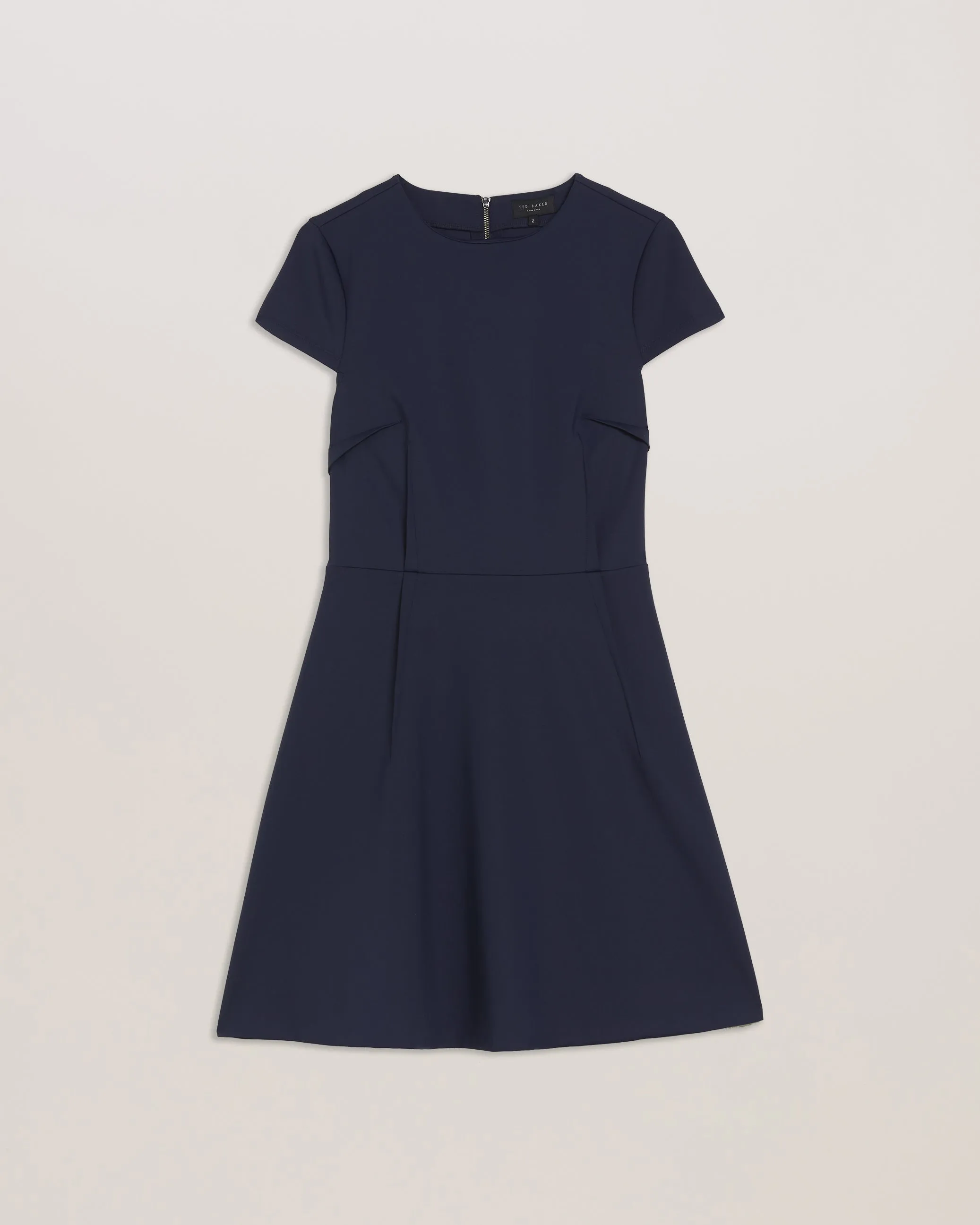 Percell Neoprene Skater Dress Navy