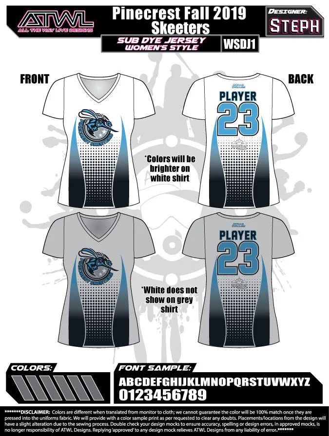 Pinecrest Fall League Women's Sub Dye Jersey