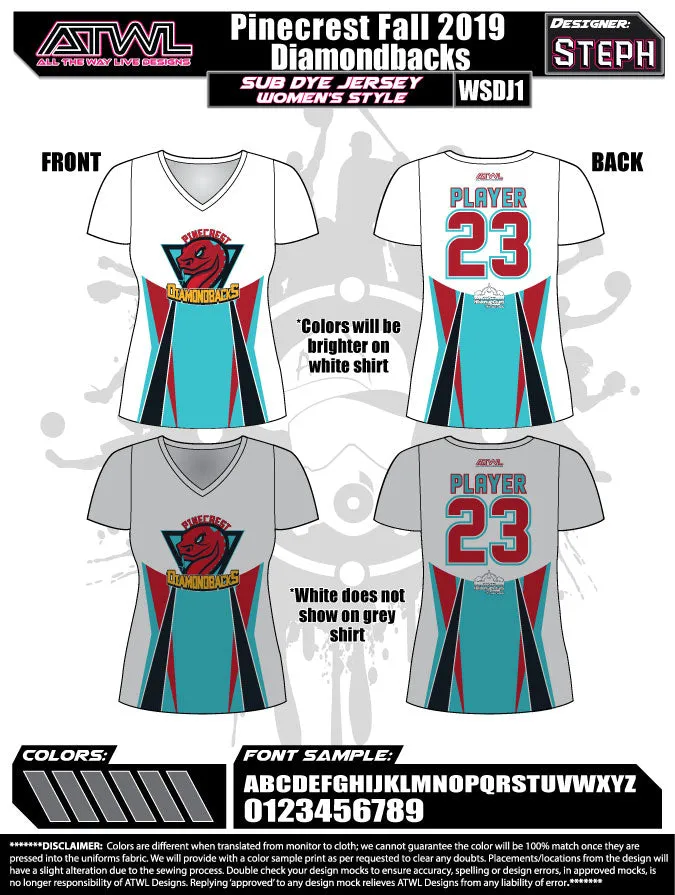 Pinecrest Fall League Women's Sub Dye Jersey