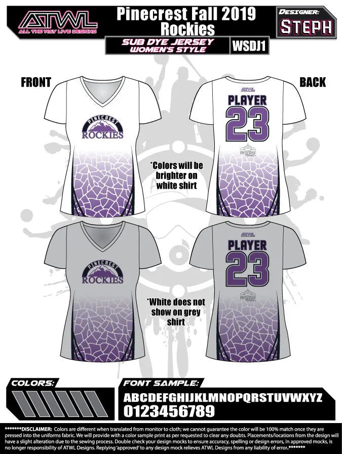 Pinecrest Fall League Women's Sub Dye Jersey