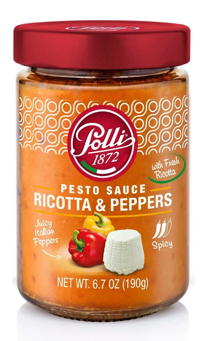 POLLI - PESTO SAUCE RICOTTA CHEESE & PEPPERS  - 6.7 OZ (Case of 12-Jars )