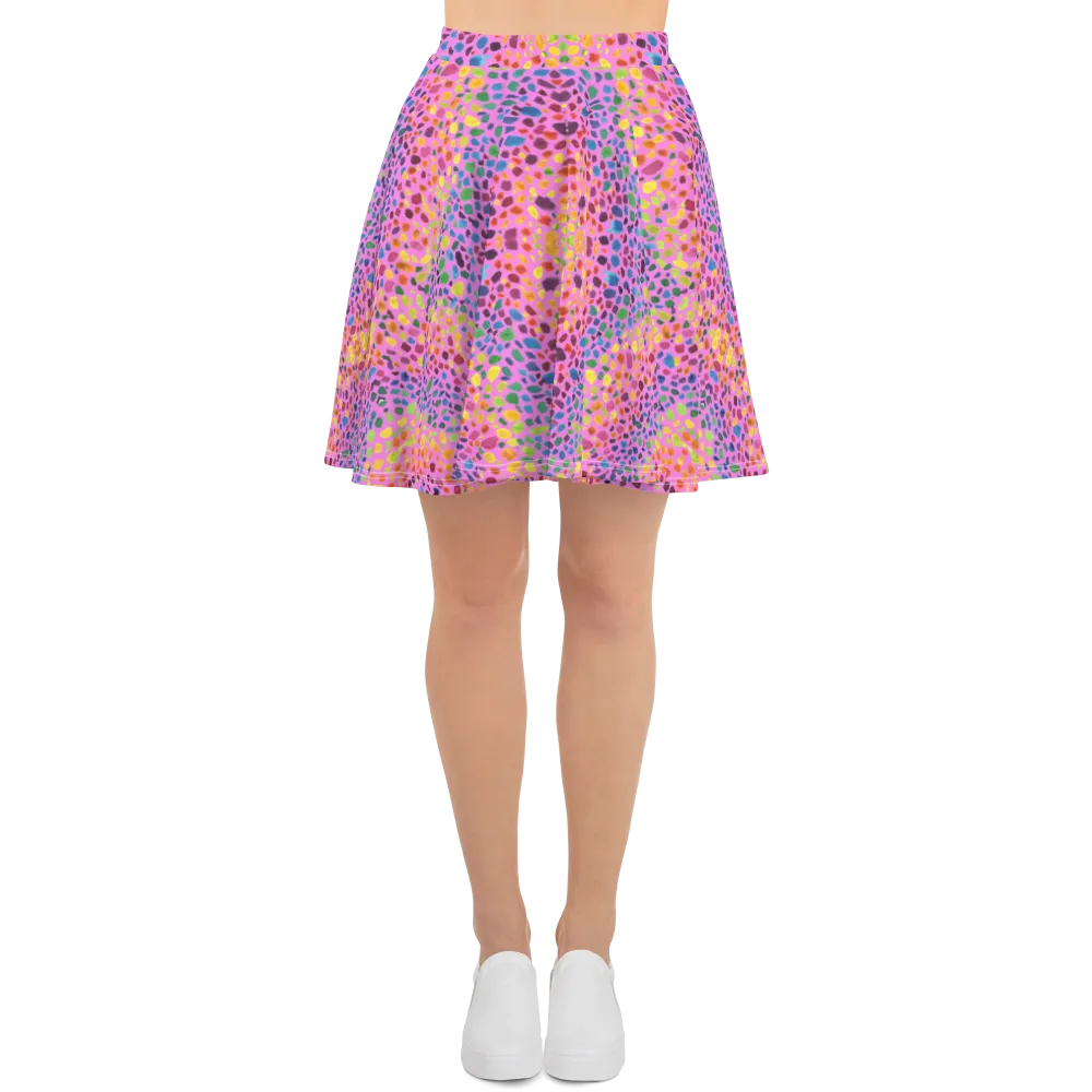 Rainbow Stoned Skater Skirt