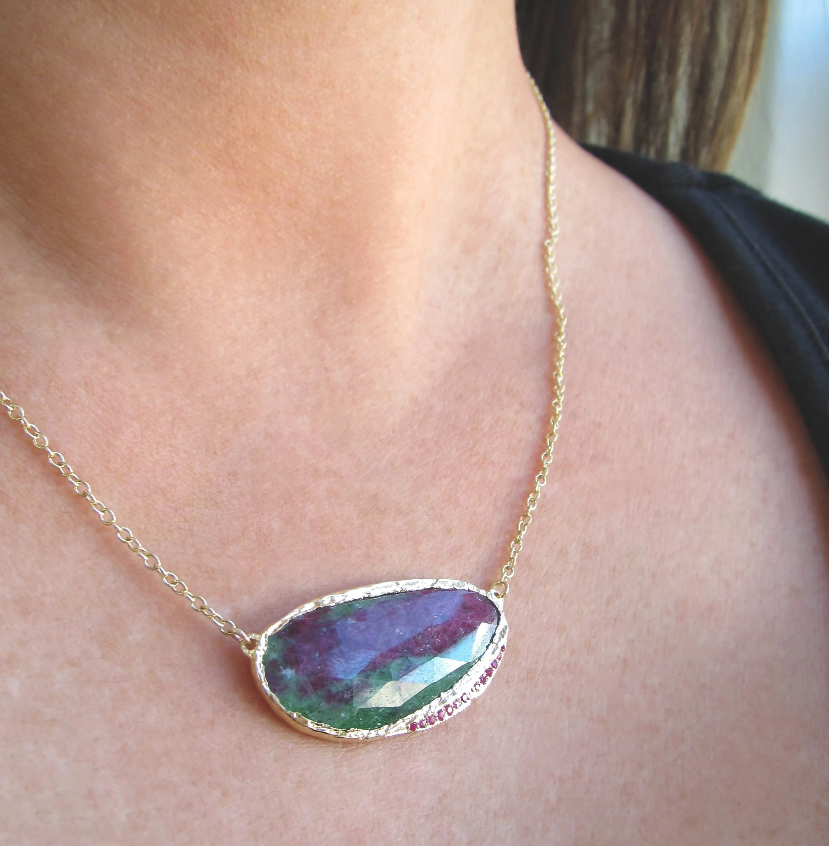 Ruby Zoisite Hidden Cove Necklace